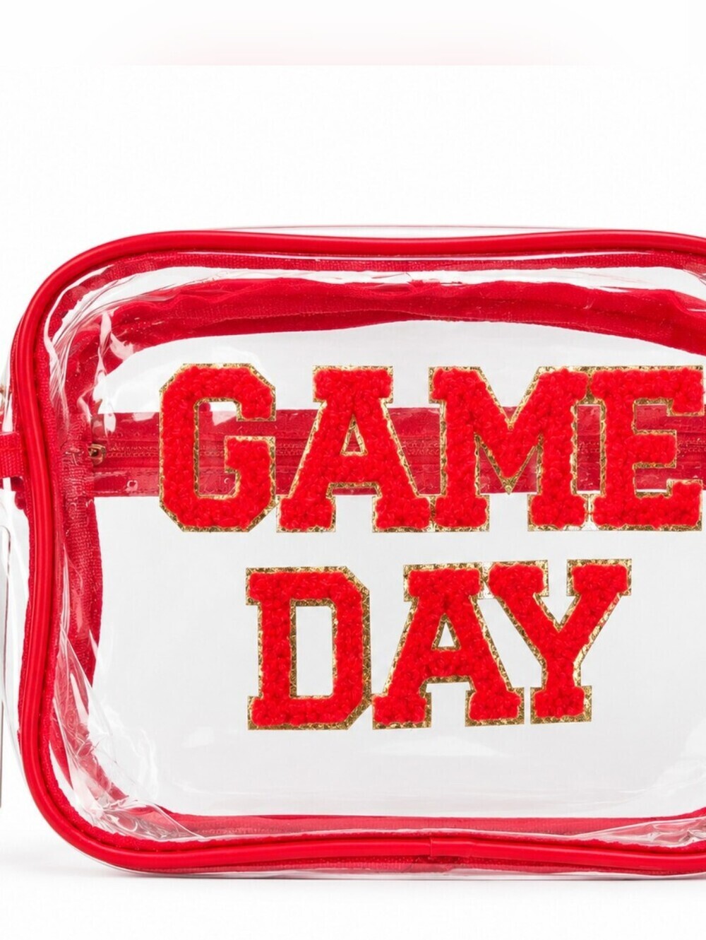 Clear Red 'GAME DAY' Cosmetic Bag